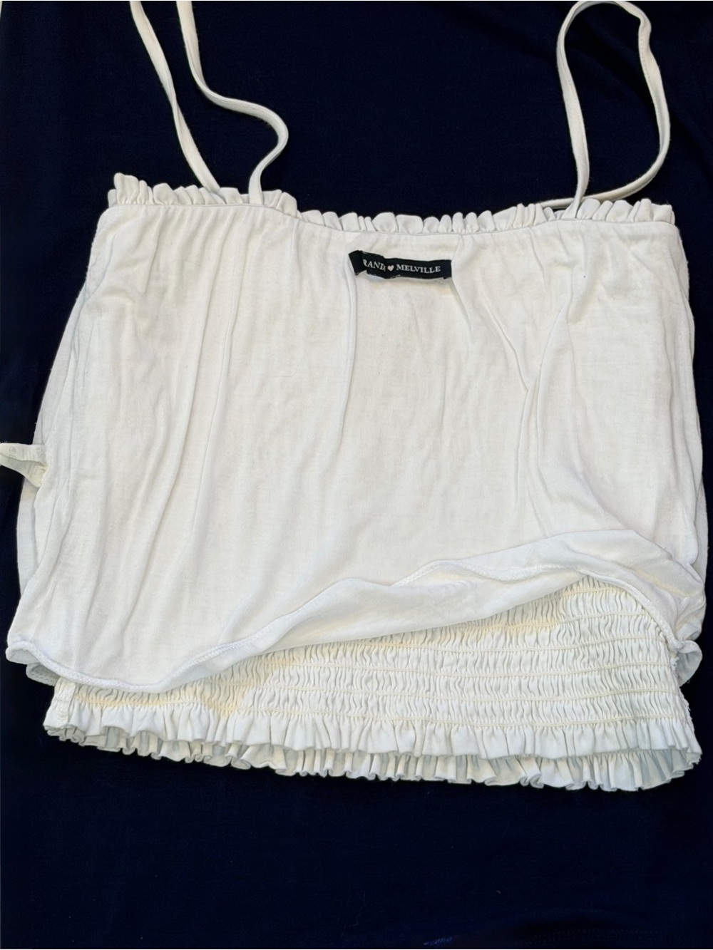 Brandy Melville White Tank Smock Crop Top - XS - Picture 5 of 6